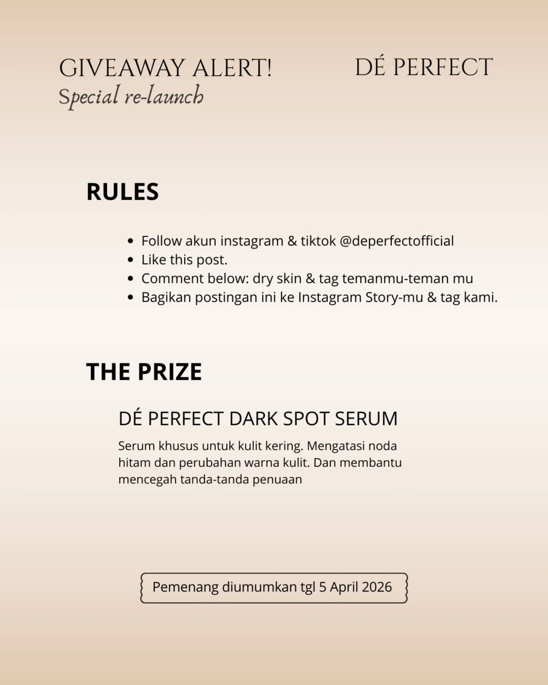 Special re-launch Special re-launch