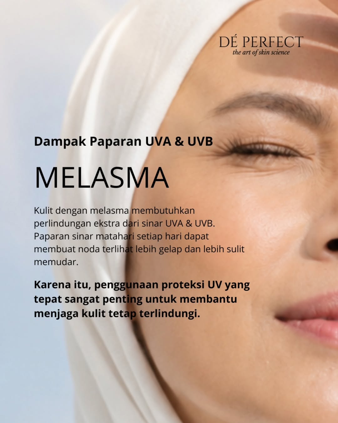 Pada kulit dengan melasma